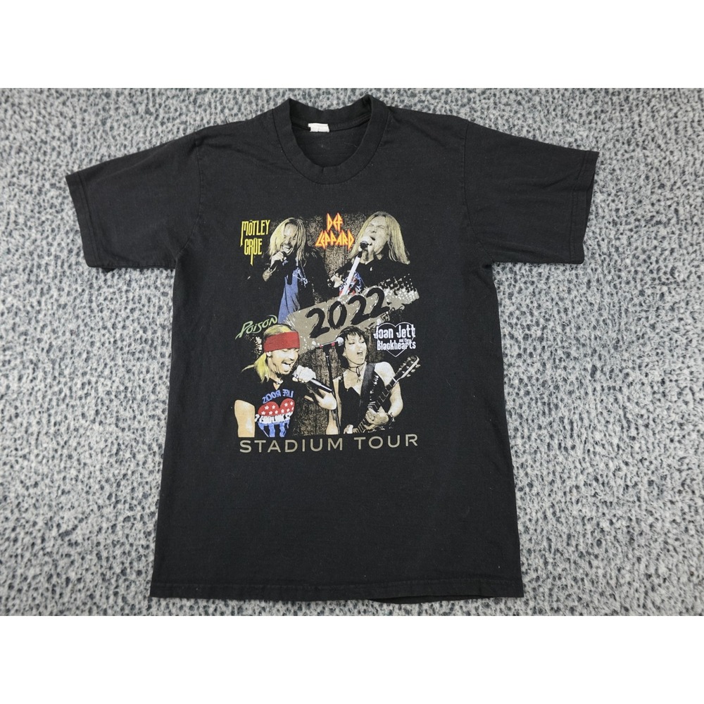 Unbranded Stadium Tour T-Shirt Unisex Small Black Good 2022 Motley Crue Poison